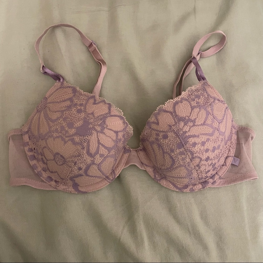Purple lace bra